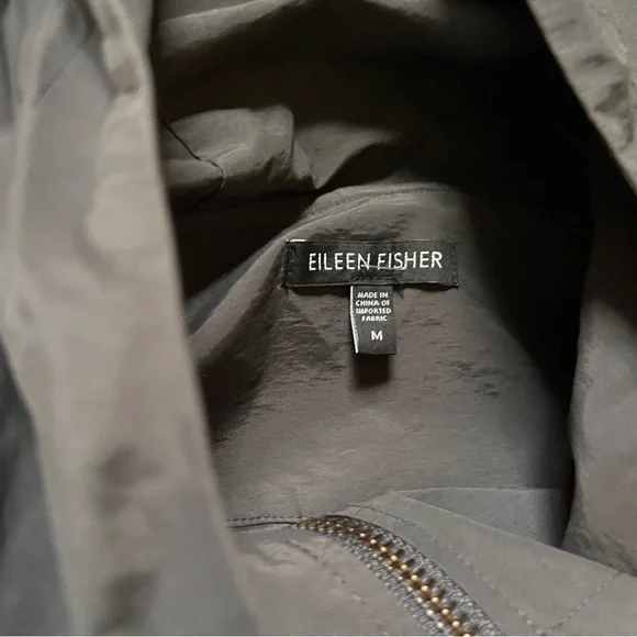 Eileen Fisher Dark Gray Zip Up Jacket Utility Size M Women - Picture 12 of 12